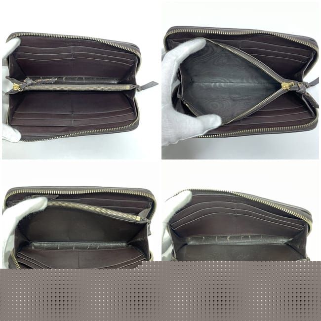 Bottega Veneta Round Zipper Long Wallet Brown Intrecciato