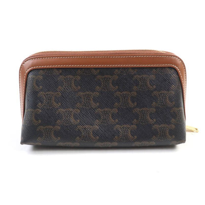 Celine 4m5032czj Cosmetic Lipstick Pouch Triomphe Canvas Leather Cosmetic Pouch