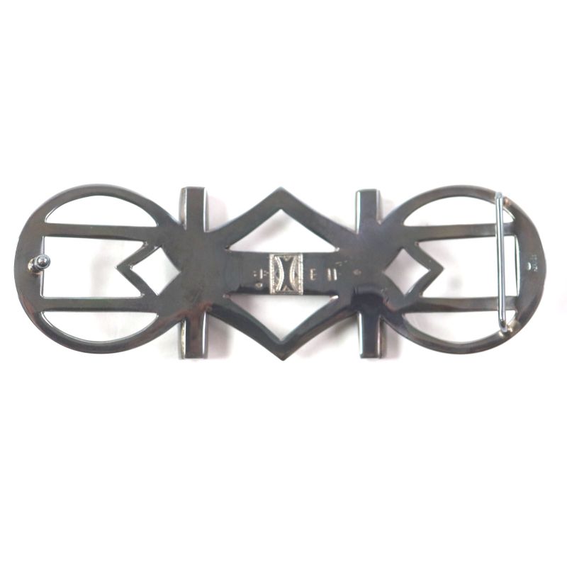 Hermes Touareg Hand Engraved Design Chrome Color Leather Use Belt Buckle Sv925