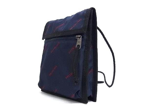 Balenciaga 532298 Explorer Nylon Pouch Crossbody Shoulder Bag Navy