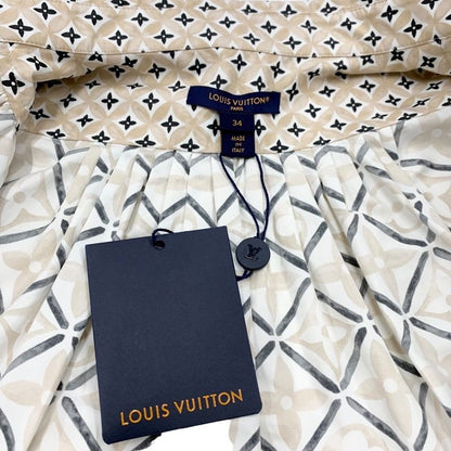 Louis Vuitton By The Pool Blouse Shirt Cotton Beige Monogram Cape