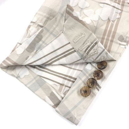  Hermes Clover Checked Single Cotton Jacket Ancon Tailored Jacket Beige 50