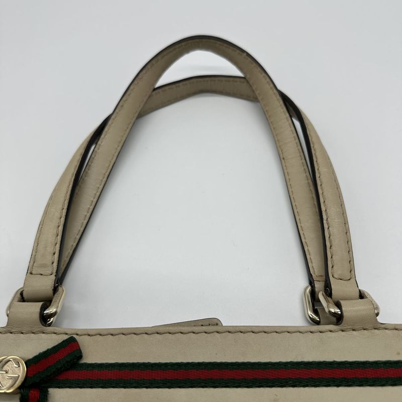 Gucci 257062 Tote Bag Beige GG Canvas Sherry Line Ladies Men Fashion Vintage