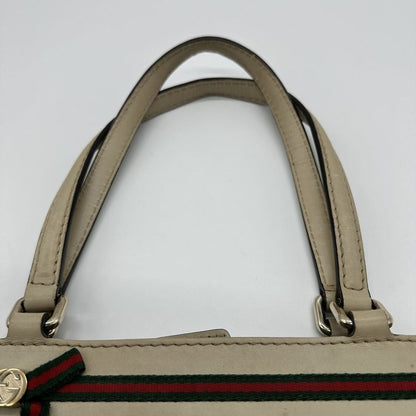 Gucci 257062 Tote Bag Beige GG Canvas Sherry Line Ladies Men Fashion Vintage