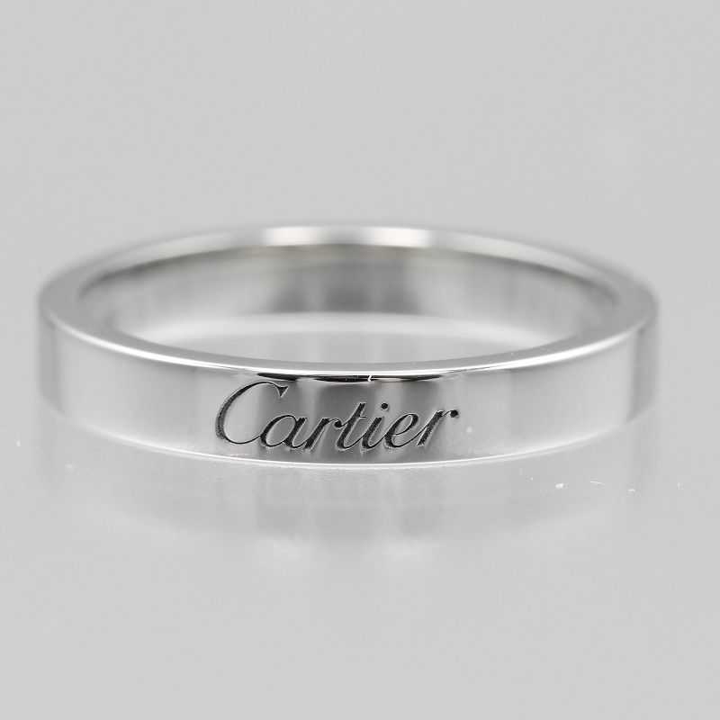 Cartier C De Cartier Engraved Pt950platinum 13.5 Ladies 5.3g Ring
