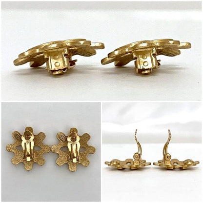 Chanel Earrings Gold Coco Mark GP