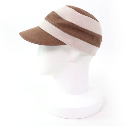 Hermes Goatskin Cotton Lined 100% Linen Leather Switching Cap Brown Beige 58