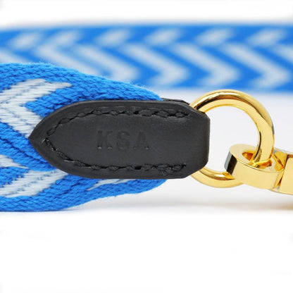 Hermes Bandouliere Sangle Zigzag 25 mm (0.98in) Toile Swift Blue - White