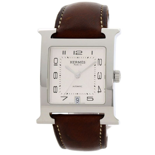 Hermes Hh2810 H Watch SS Leather Men's