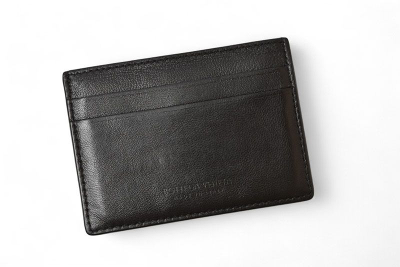 Bottega Veneta Card Case Business Card Holder Bottega Veneta Leather Black