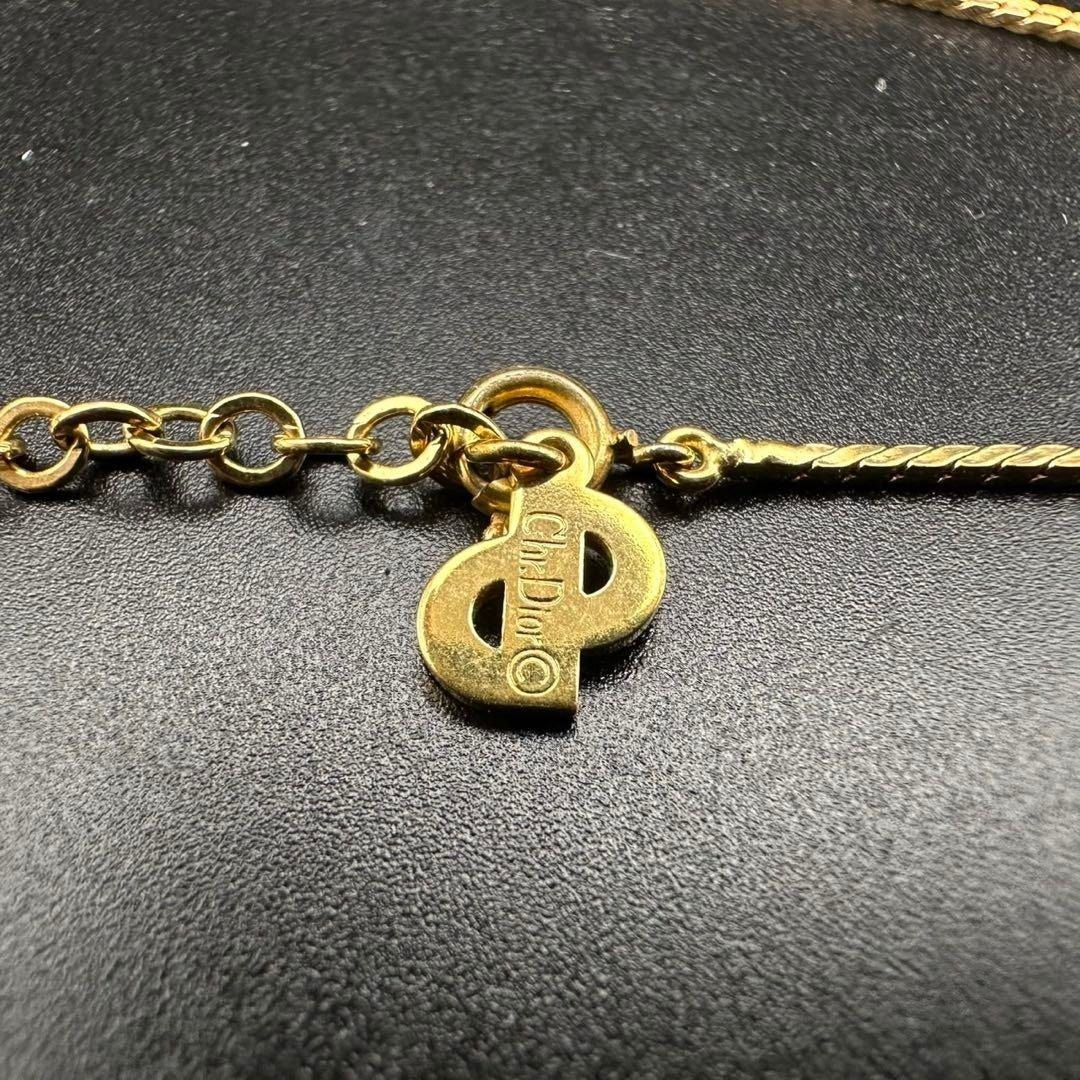 Christian Dior Vintage Rhinestone Crystal Heart Necklace Gold Plated