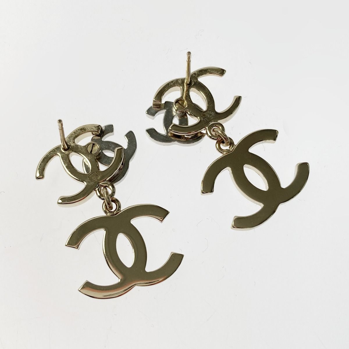 Chanel Triple Coco Mark Earrings B21a Rhinestone Fake Pearl