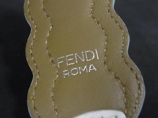 Fendi Strap You Mini Leather Studded Handle Strap For Bags White And