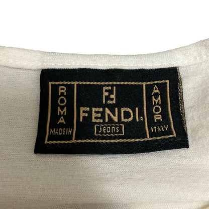 Fendi Jeans Fendi Logo Print Crew Neck Sleeveless Cut and Sewn T-Shirt I42