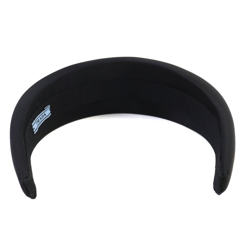 Prada 1ih016 Triangle Logo Triangle Logo Plate Headband Hair Accessory Black