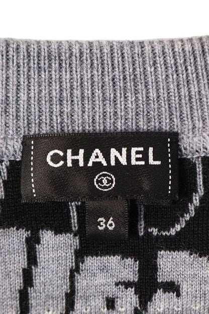 Chanel P77667k11168 Coco Mark Allover Wool Knit Women's 36