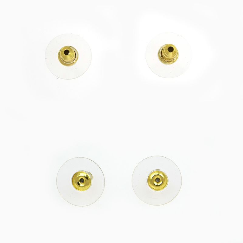 Chanel Flower Motif Earrings Pair Abc244 Pink Black Gold Color Accessori