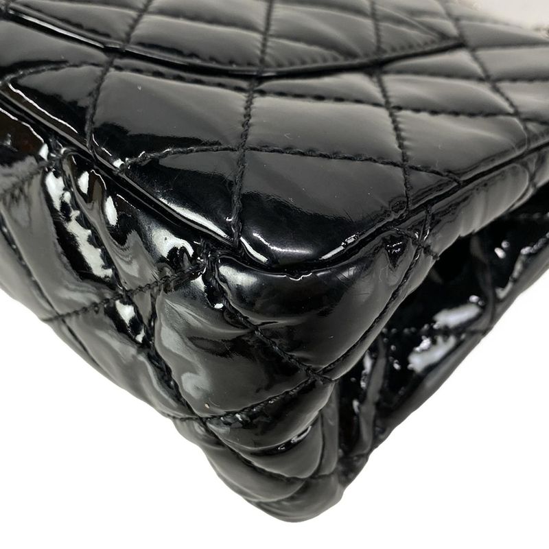 Chanel Shoulder Bag Double Flap Matelasse /255 Black Silver Hardware / Chain