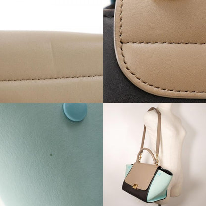 Celine Trapeze 2-way Shoulder Calf Brown/black Women's Handbag