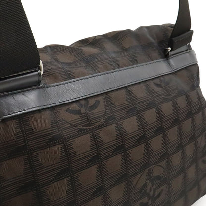 Chanel New Travel Line Messenger Bag Shoulder Bag Crossbody Brown Brown Black