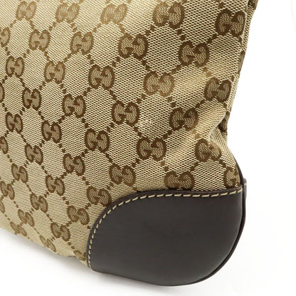 Gucci GG Canvas Mayfair Ribbon Shoulder Bag Crossbody Khaki Beige Dark Brown