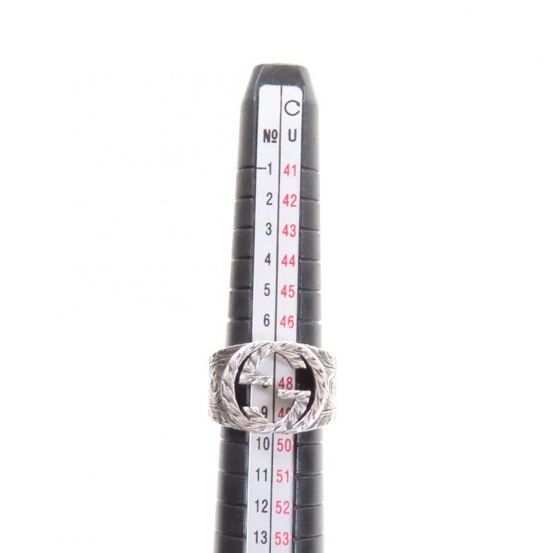 Gucci 455302 Interlocking G Arabesque Ring - Ag925 Silver 9 Size Equivalent To