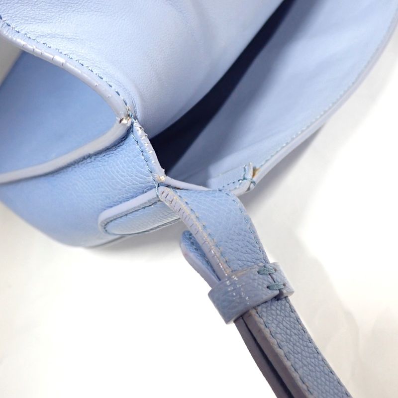 Celine Shoulder Bag Trotter Compact Light Blue Leather