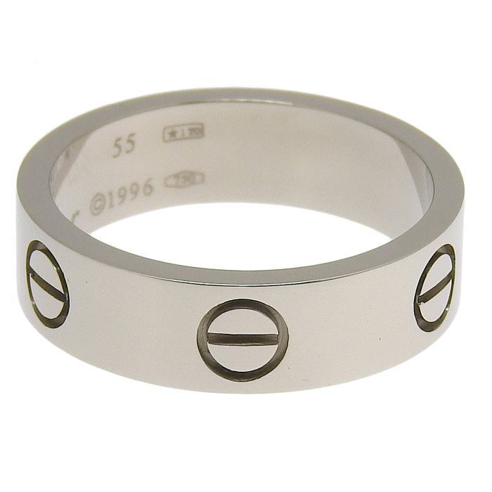 Cartier Love Ring Classic Model 18K White Gold 750 White Gold #55 Equivalent To