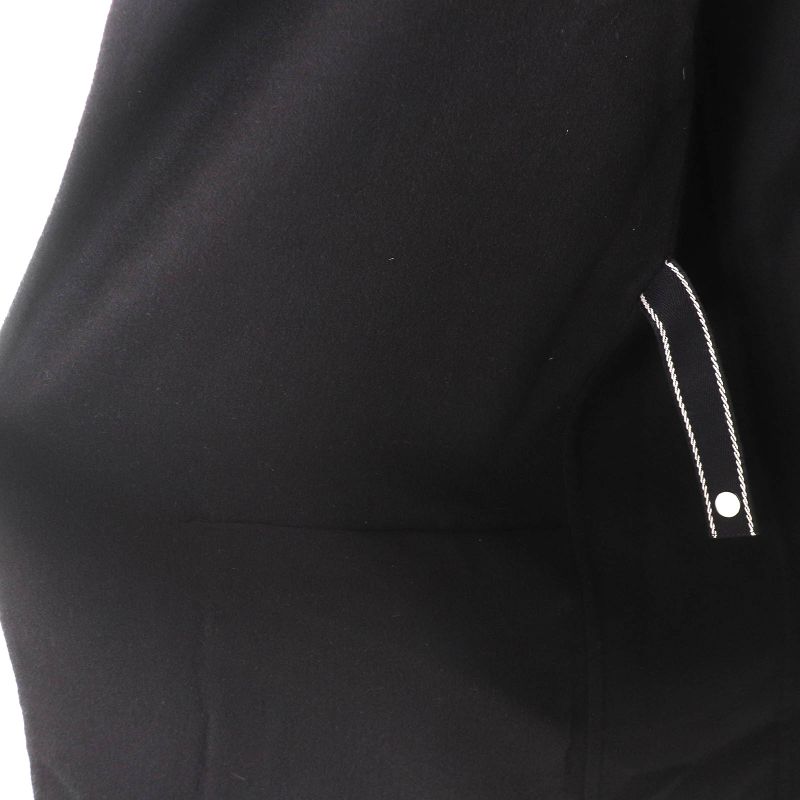 Hermes 100% Cashmere Serie Buttons Long Gilet Vest Black White 40 Made In Italy