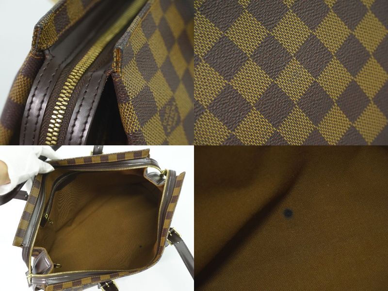 Authentic Louis Vuitton LV Chelsea Damier Ebène Shoulder Bag Tote Bag Brown