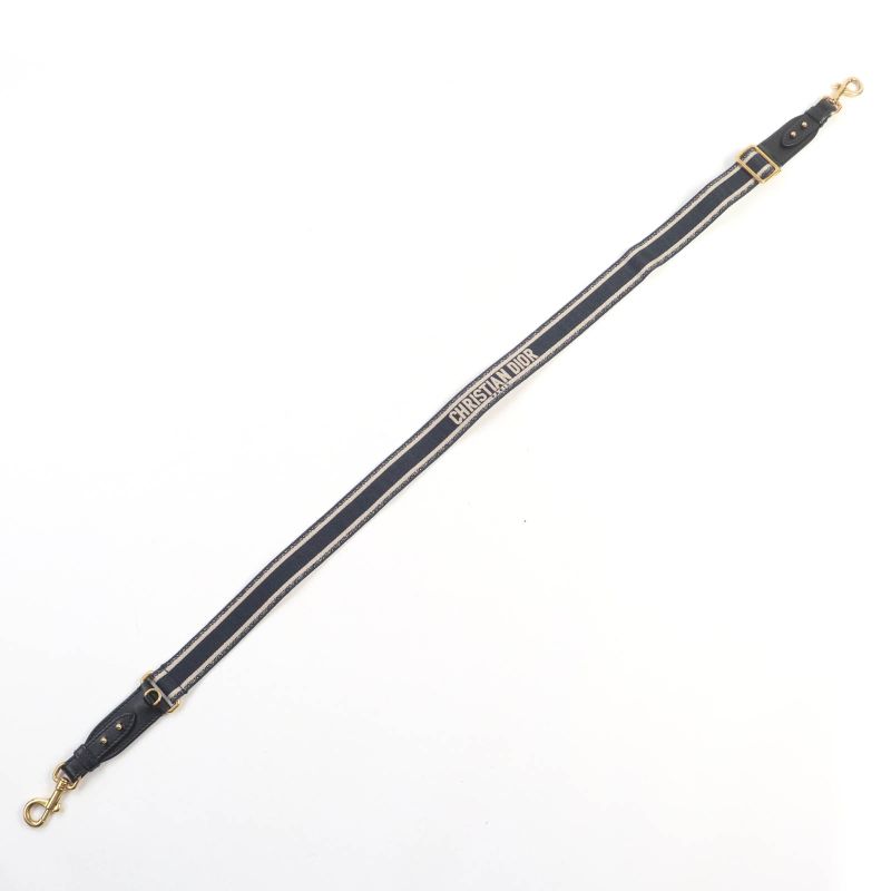 Christian DIOR S8553cbte Canvas Embroidery Logo Design Shoulder Strap Navy