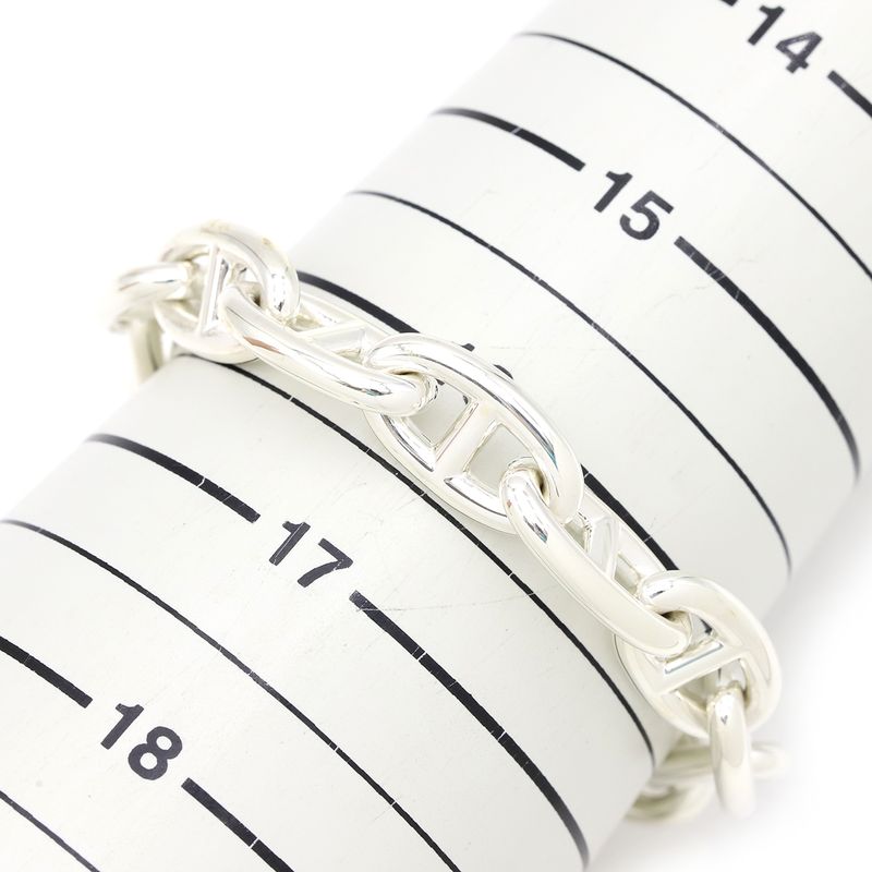 Hermes Bracelet Chaine D'ancre GM Silver 925 Silver 12 Frames Star Ring Silver