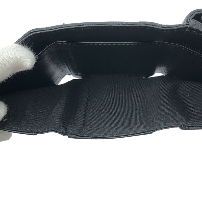 Chanel - Matelasse Coco Mark Caviar Skin Compact Wallet - Black - Women's