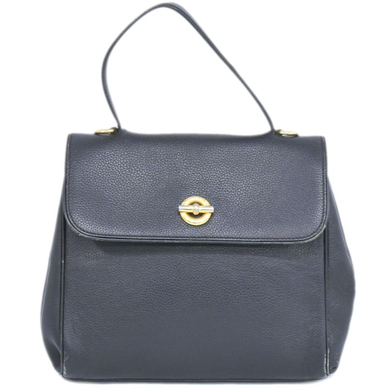 Authentic Celine Leather Handbag Black Bag Pre-owned [follow-up Discount