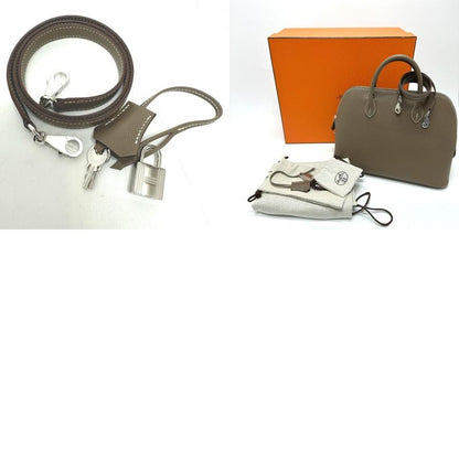 Hermes Handbag Bolide 30 1923 Epson Etoup Beige
