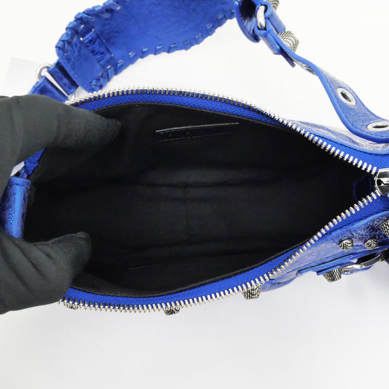 Balenciaga Luca Gold XS 671309 Shoulder Bag Metallic Blue Ladies