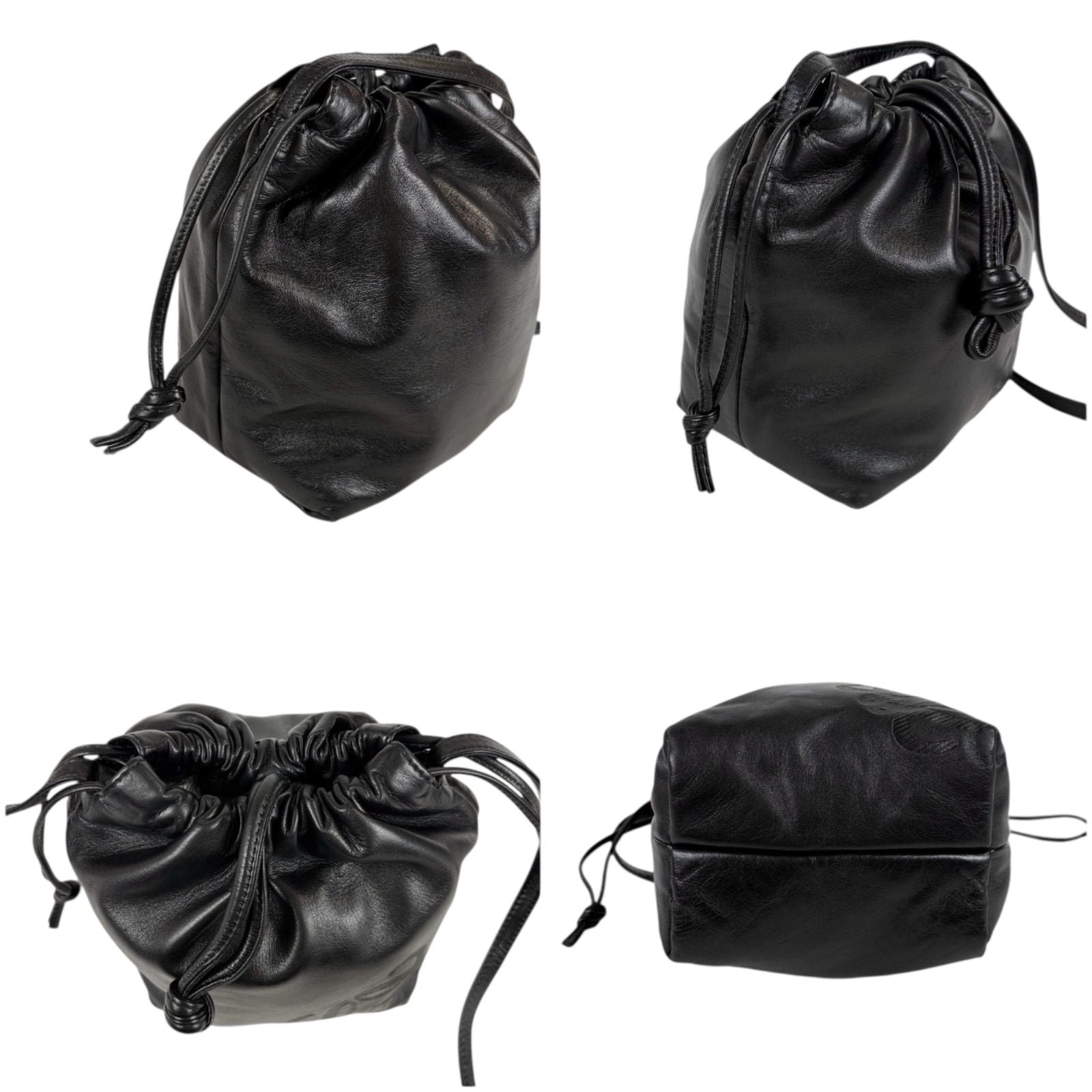 Loewe Drawstring Mini Shoulder Bag Pochette Drawstring Flamenco Knot Nappa