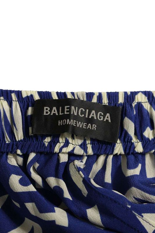 Balenciaga 659026 Tnl05 Logo All Over Silk Long Pants Women 34