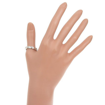 Bvlgari Double Logo Diamond Ring 18K White Gold 750 White Gold Diamond #21 Ring