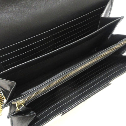 Gucci Wallet GG Marmont 474575 White And Black Chain Wallet Leather