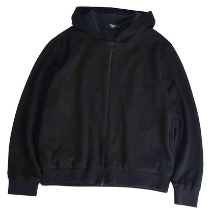 Fendi Sweatshirt Hoodie Zip Up Zucca Pattern FF
