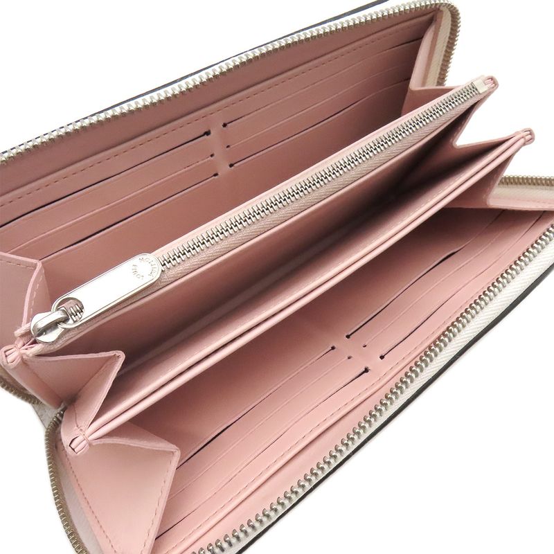 Louis Vuitton Long Wallet Zippy Wallet Monogram Mahina Pink and White Silver