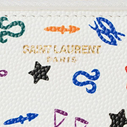 Saint Laurent Bifold Compact Wallet White/multi