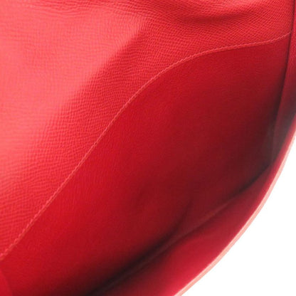 Hermes Courchevel Red Gold Hardware 00Z Engraved Vintage Clutch Bag 0225 Hermes