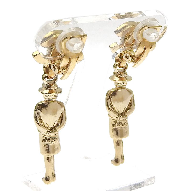 Chanel Mademoiselle Coco Mark Doll Motif Gold Plated 02P Ladies 17.2g Earring