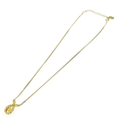 Christian Dior GP Rhinestone CD Logo Necklace Women's Gold 407855 Necklace