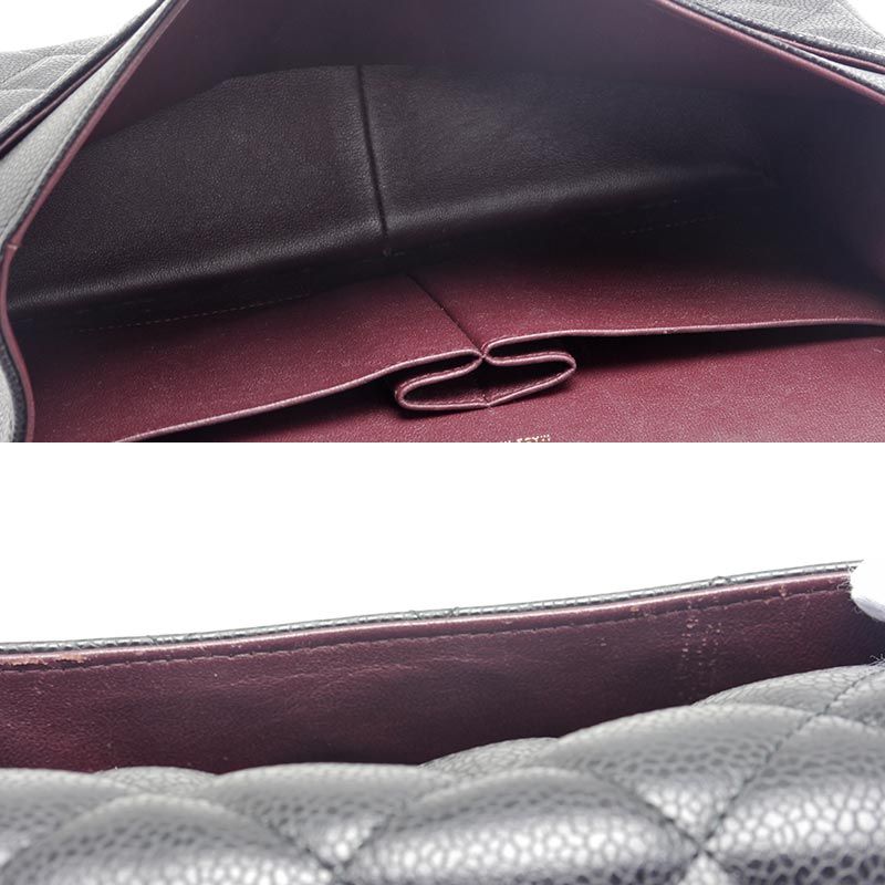 Chanel Matelasse 30 Chain Shoulder Bag In Black Caviar Skin