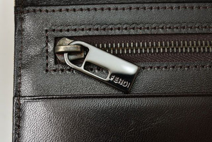 Fendi Wallets For Men Fendi Long Wallet FF Logo Zucca Beige Brown 8m0010 00ny2