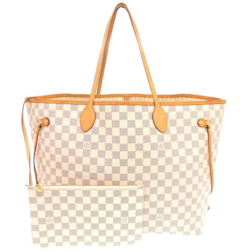 Louis Vuitton Neverfull GM Damier Azure N41360 Tote Bag With Pouch LV 0289