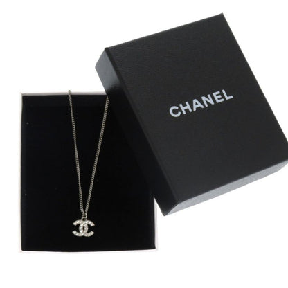 Chanel Coco Mark A28942 Metal Rhinestone Silver 0834 Necklace Chanel
